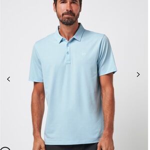 Travis Mathew Heater Polo Heather Dream Blue NWT